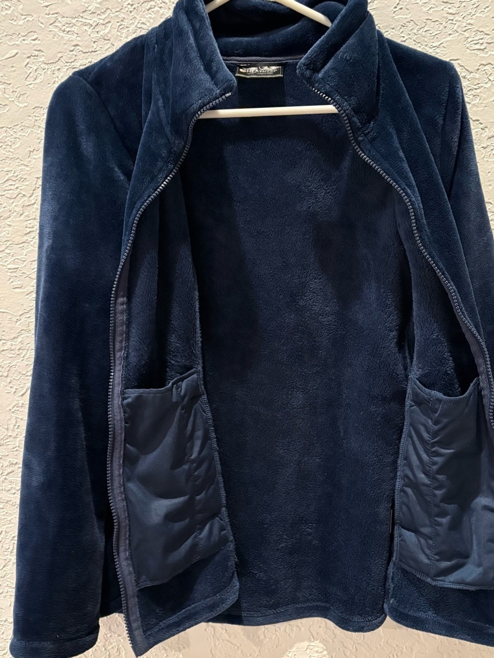 Plush Navy Jacket with Full Zip - Picture 2 of 6